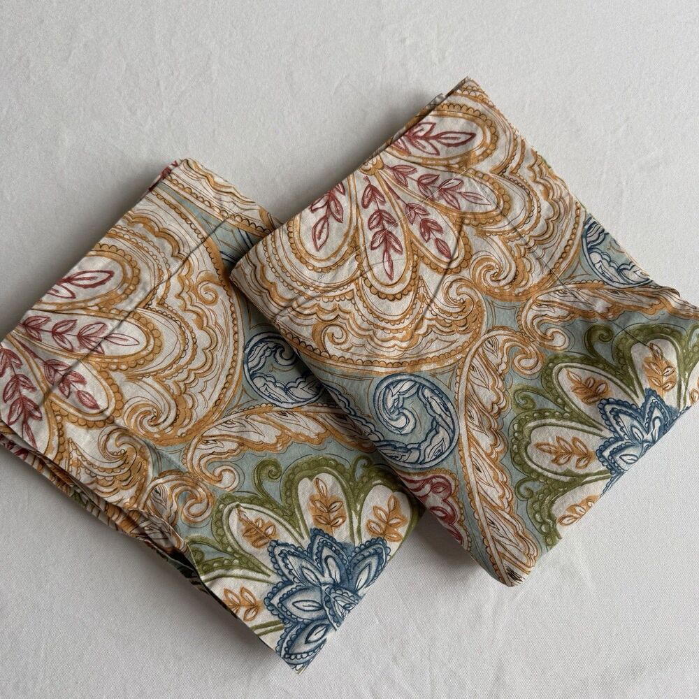 Set of 2 Pottery Barn Catrina Pillow Shams Boho Moroccan King Size